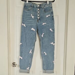 Hot Topic Mom Jeans With Pink Bows